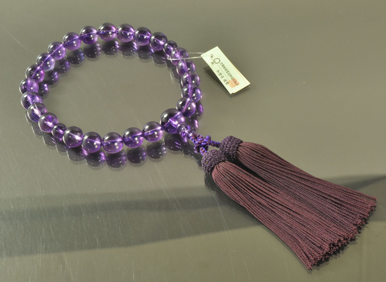 紫水晶男性用片手数珠